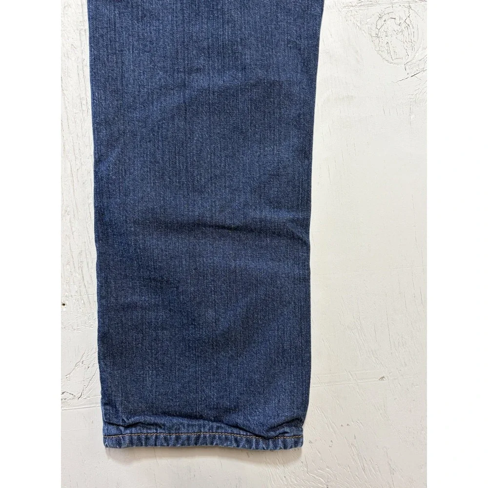 Mens Eddie Bauer Flannel Lined Jeans Size 35x32 Straight Blue Winter Warm Cotton